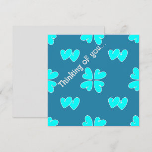 Tarjeta Mazipoodles Corazones Azules Sobre Azul Pensando E