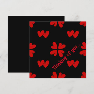 Tarjeta Mazipoodles Corazones Rojos En Negro Pensando En T