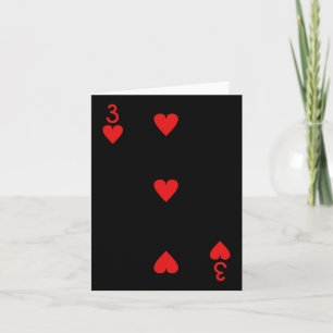 Tarjeta Mazo de tres de corazones Cartas jugando Baraja de