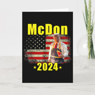 Tarjeta Mcdon 2024 divertido Donald Trump cocina patatas f