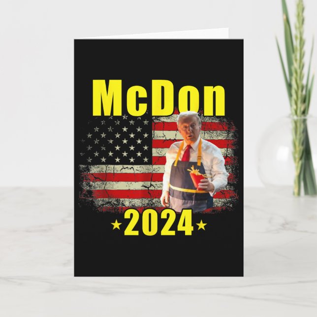Tarjeta Mcdon Funny Donald Trump French Fry Cooking Fries  (Anverso)