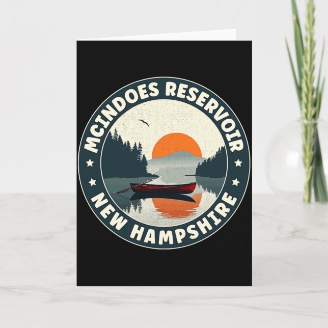 Tarjeta Mcindoes Reservoir New Hampshire Sunset T Shirt  (Anverso)