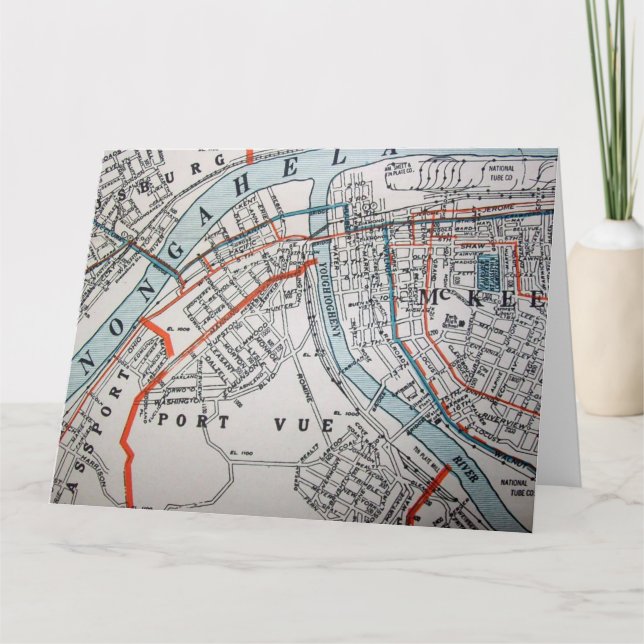 Tarjeta McKeesport, mapa de cosechas de PA (Anverso)