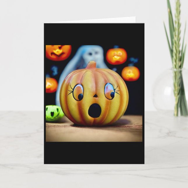 Tarjeta MCM de Halloween con calabaza Petrificada  (Anverso)
