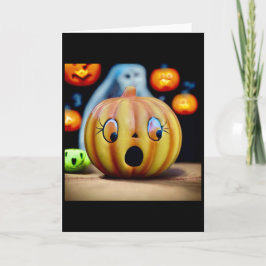 Tarjeta MCM de Halloween con calabaza Petrificada