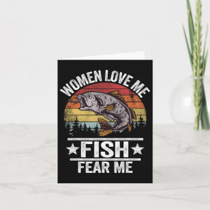 Tarjeta Me Amo Miedo A Mí Hombres Pescador Vintage Funny F