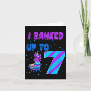 Tarjeta Me Clasificé Como 7 Videojuego 7 cumpleaños Llama 