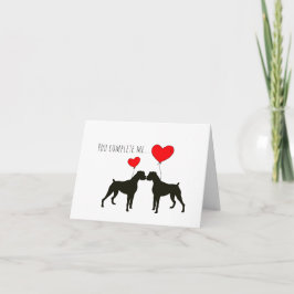 Tarjeta Me completas - Perro Boxer Valentine