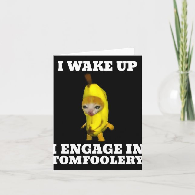 Tarjeta Me Despierto Me Dedico A Payasadas Gato Meme  (Anverso)