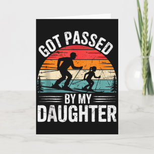Tarjeta Me dieron un ped por mi hija Ski Dad Retro Deporte