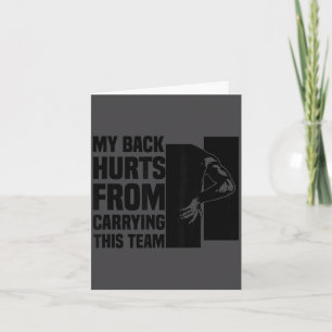 Tarjeta Me duele la espalda de cargar con este equipo humo