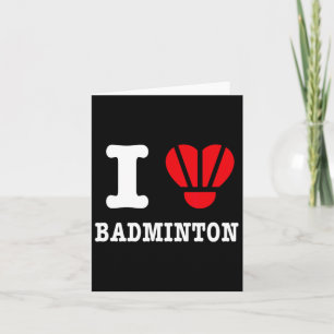 Tarjeta Me encanta Badminton Tee - Funny Shuttle Heart Par