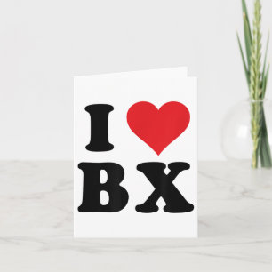 Tarjeta Me encanta Bx Iniciales Amo B.x. Nombre y Apellido