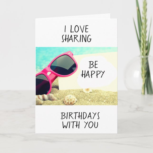 TARJETA ME ENCANTA COMPARTIR CUMPLEAÑOS CONTIGO - ESTILO D (Anverso)