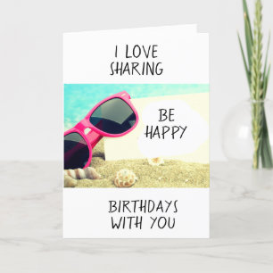 TARJETA ME ENCANTA COMPARTIR CUMPLEAÑOS CONTIGO - ESTILO D