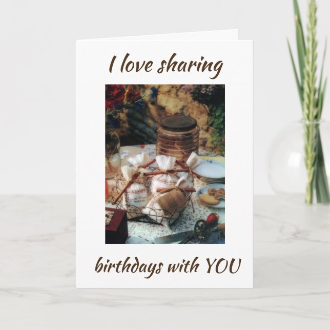 TARJETA ME ENCANTA **COMPARTIR MI CUMPLEAÑOS CONTIGO** (Anverso)