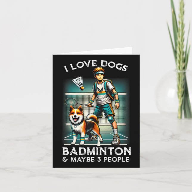 Tarjeta Me encanta Dog Badminton (Anverso)