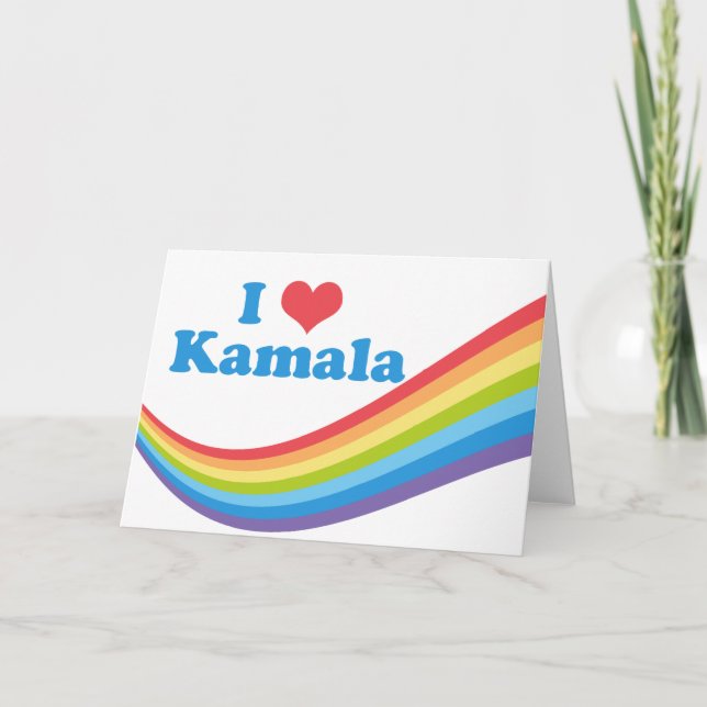 Tarjeta Me encanta el arcoiris de Kamala (Anverso)