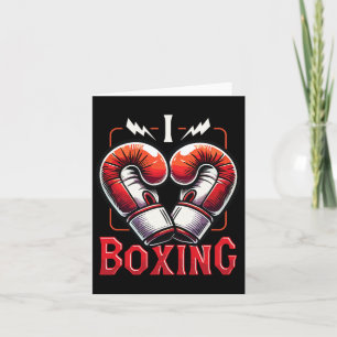 Tarjeta Me encanta el boxeo de boxeo rojo guantes de boxeo