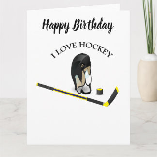 Tarjeta Me encanta el diseño personalizado de hockey con p