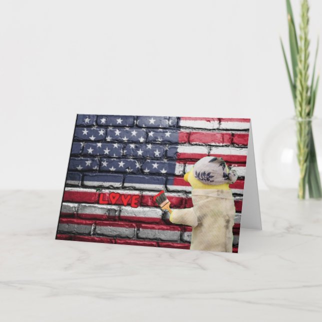 Tarjeta Me encanta el graffiti de arte en las paredes de E (Anverso)