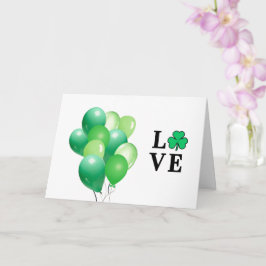 Tarjeta Me encanta Irlanda Globo verde elegante moderno