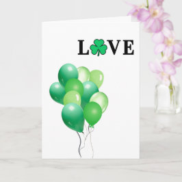 Tarjeta ME ENCANTA Irlanda Green Balloon Moderno Elegante