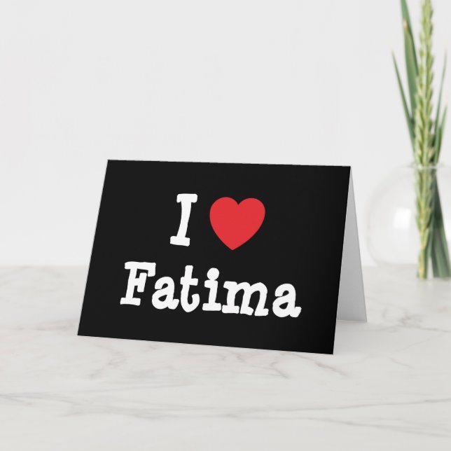 Tarjeta Me encanta la camiseta de corazón de Fátima (Anverso)