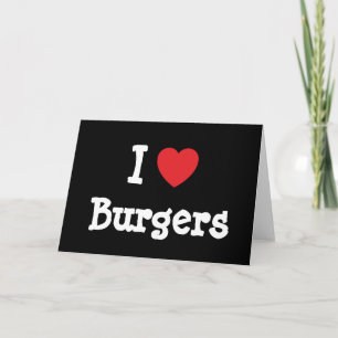 Tarjeta Me encanta la camiseta del corazón de Burgers