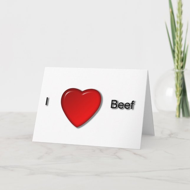 Tarjeta Me encanta la carne de vaca (Anverso)