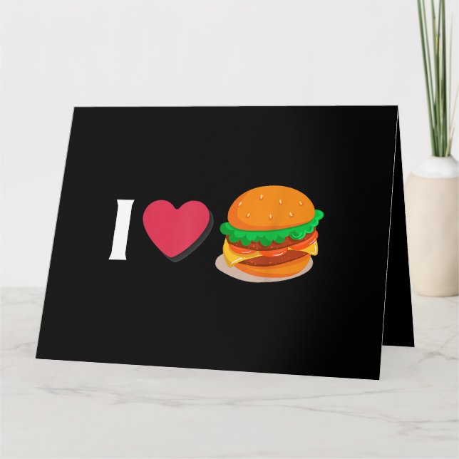 Tarjeta Me Encanta La Comida Insalubre De Queburger Burger (Anverso)