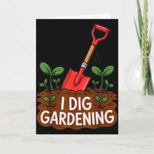 Tarjeta Me encanta la jardinería Cuchara divertida Amantes
