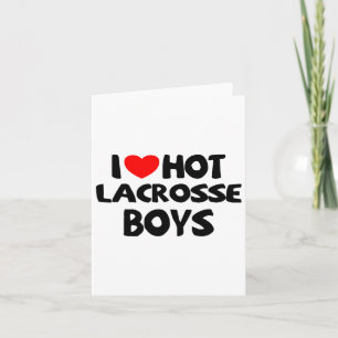 Tarjeta Me encanta la lacrosse caliente chicos divertidos 