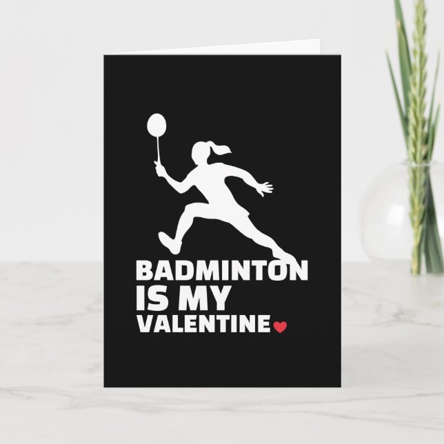 Tarjeta Me encanta la silueta de bádminton Stylish (Anverso)