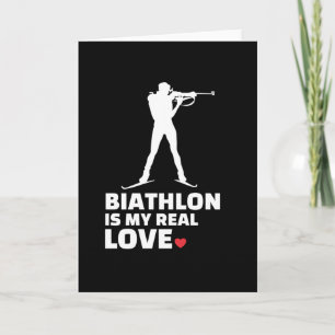 Tarjeta Me encanta la silueta de biatlón estilo biatlón