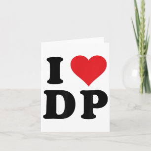 Tarjeta Me encanta las iniciales de Dp Me encanta D.p. Nom