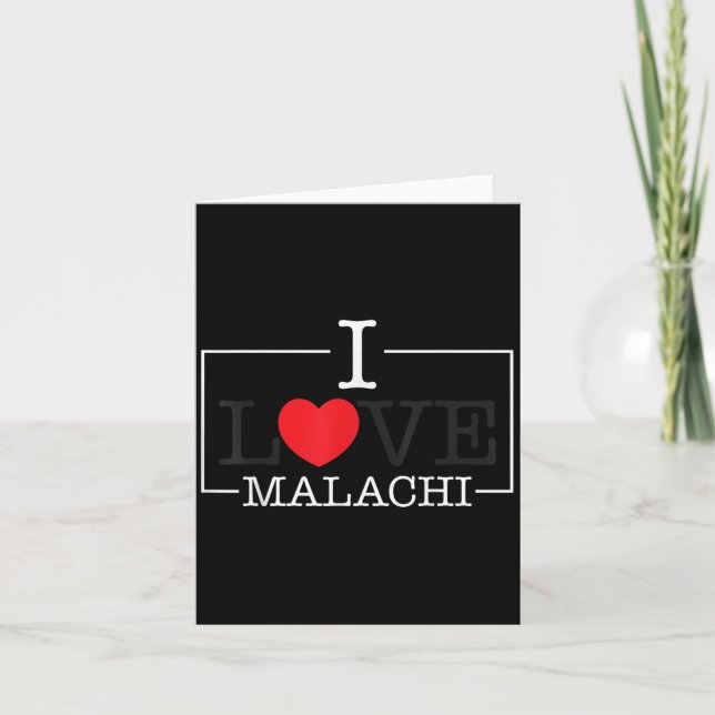 Tarjeta Me encanta Malachi Heart Familia Nombre Malachi Gr (Anverso)