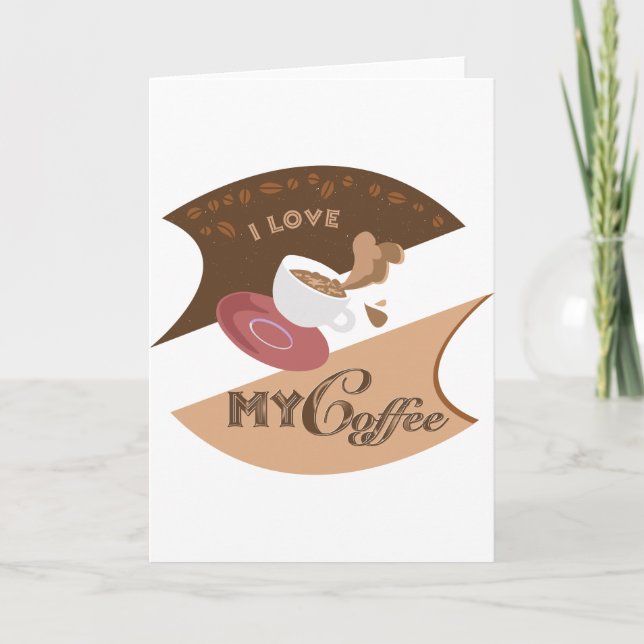 Tarjeta Me encanta mi café retro Java (Anverso)