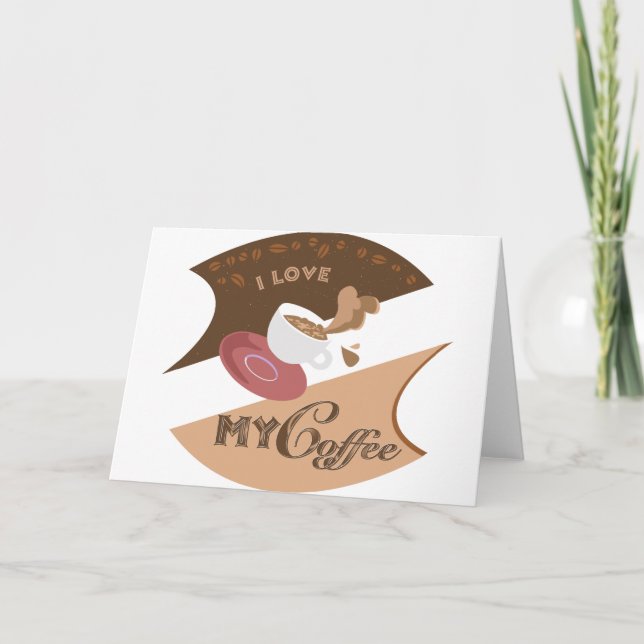Tarjeta Me encanta mi café retro Java (Anverso)