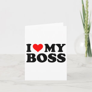 Tarjeta Me Encanta Mi Jefe Funny Red Heart Boss Yo Corazón