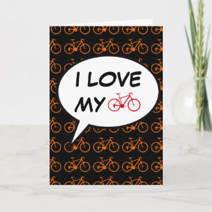 Tarjeta me encanta mi personalizado de bicicletas