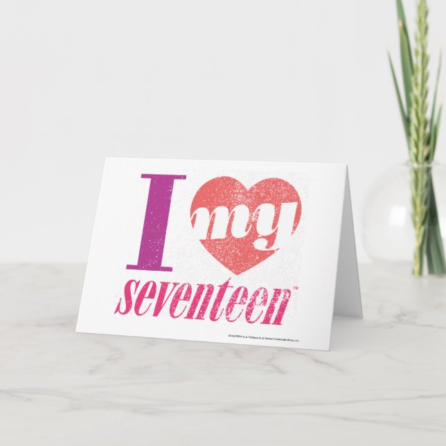 Tarjeta Me encanta mi rosa de 17 (Anverso)