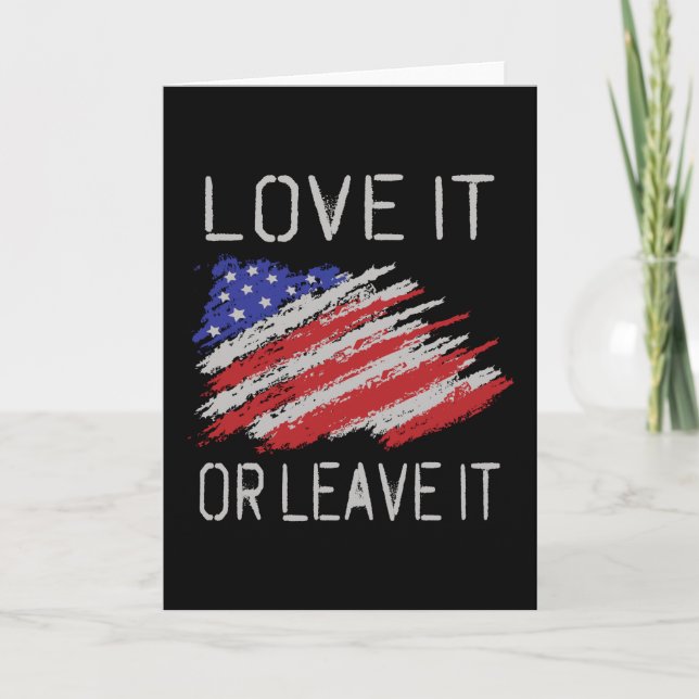 Tarjeta Me encanta o deja la bandera de EE. UU. (Anverso)