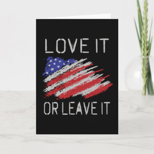 Tarjeta Me encanta o deja la bandera de EE. UU.