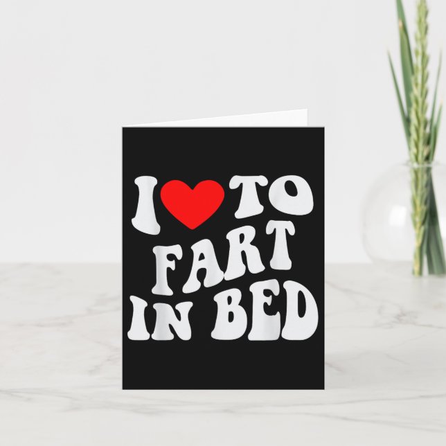 Tarjeta Me encanta peerse en la cama (Anverso)
