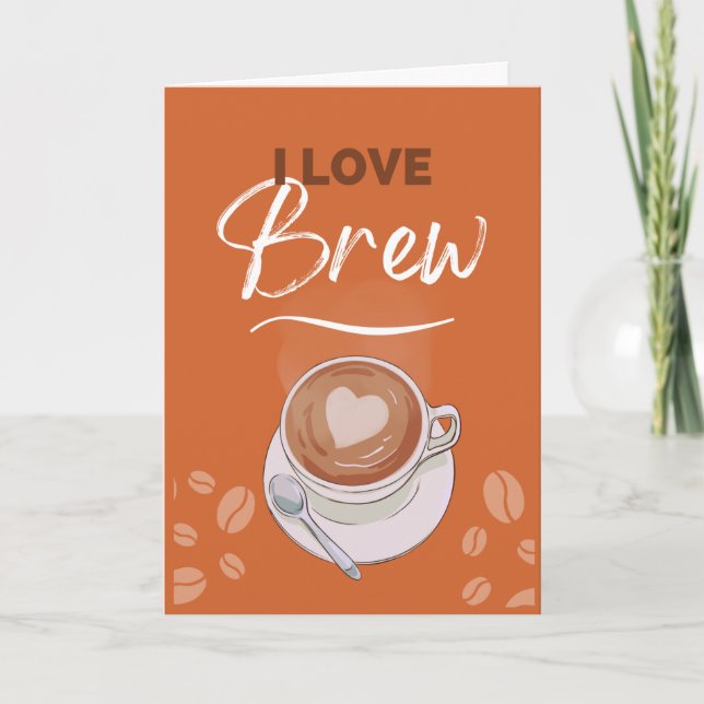 Tarjeta Me encanta preparar café Pun Romance (Anverso)