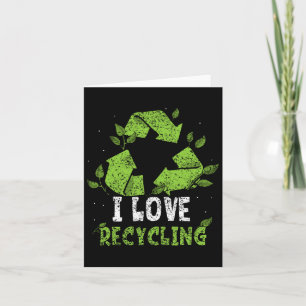 Tarjeta Me encanta reciclar el entorno de reciclaje del Dí
