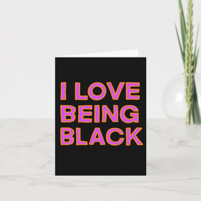 Tarjeta Me Encanta Ser Pegatina Negro (Anverso)