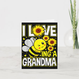 Tarjeta Me encanta ser una abeja girasol abuela, día de la