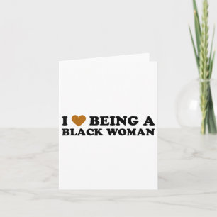 Tarjeta Me Encanta Ser Una Mujer Negra Vintage Groovy Afro